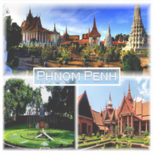 Pegatina KH Phnom Penh - Pagoda plateada - Palacio Real -