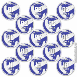Pegatina kids teens royal blue white 13 volleyball club