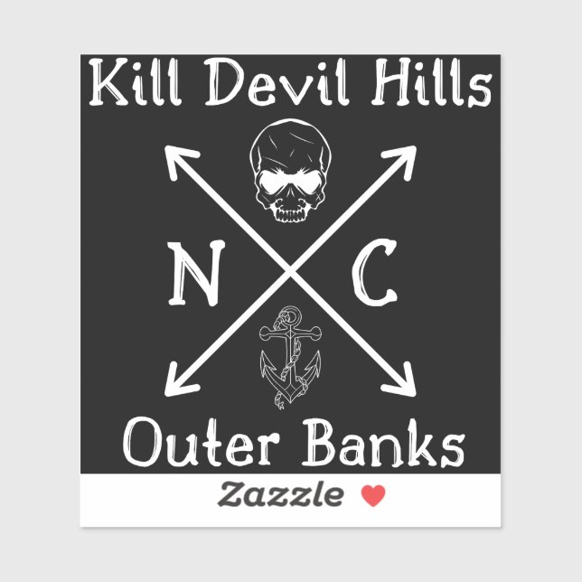 Pegatina Kill Devil Hills Outer Banks (Hoja)
