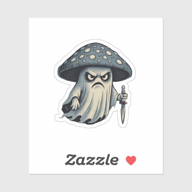 Pegatina Killer 'Shroom – Spooky Ghost with Knife  (Hoja)