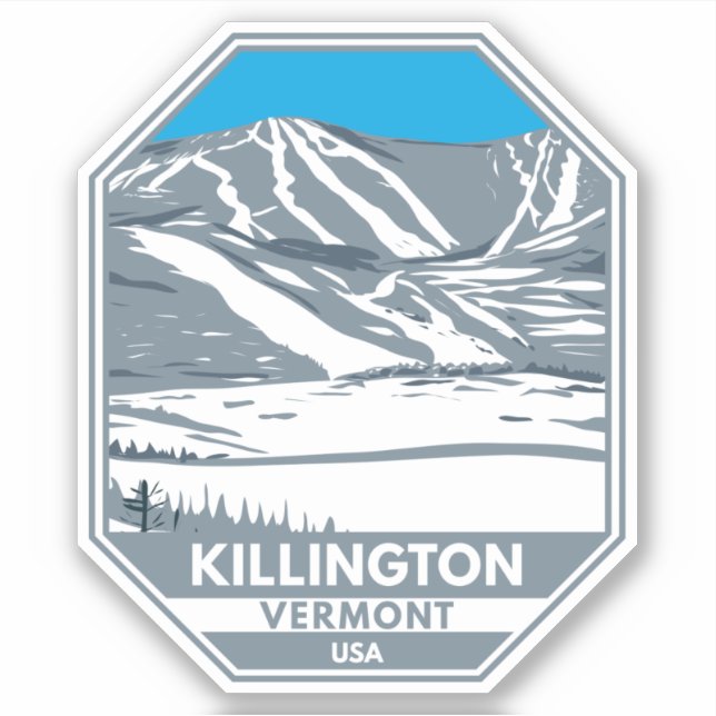 Pegatina Killington Ski Area Winter Vermont (Anverso)