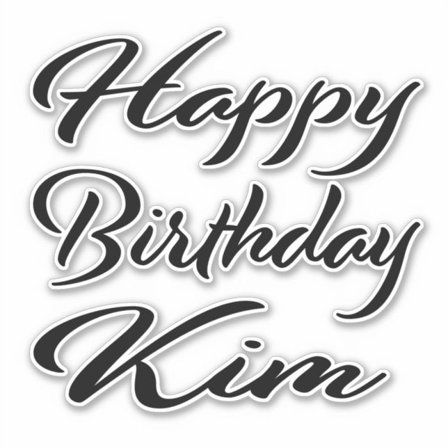 Pegatina Kim Name Vorname black Sticker Geburtstag (Anverso)