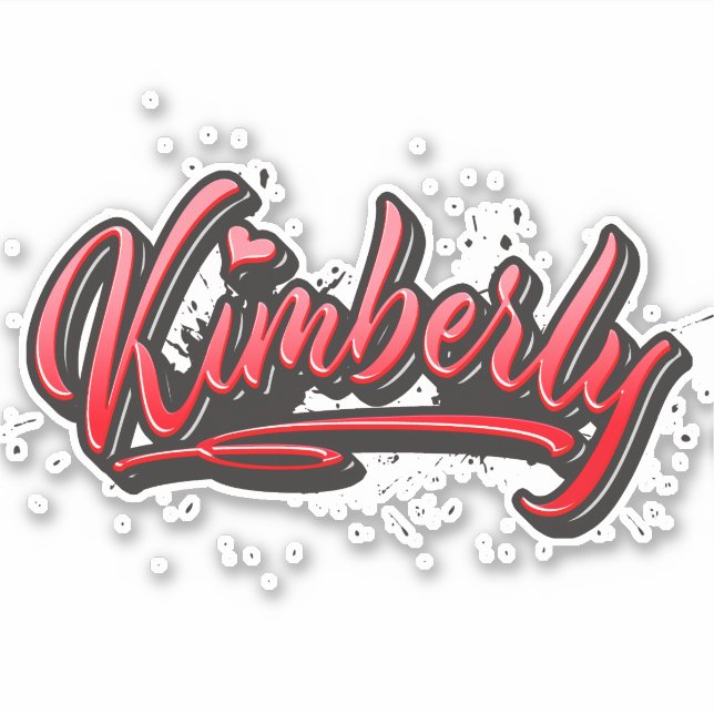 Pegatina Kimberly red Heart Graffiti Aufkleber Sticker (Anverso)