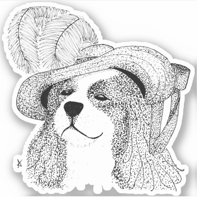 Pegatina King Charles y Fancy Gorra (Anverso)