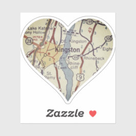 Pegatina Kingston NY Classic Map