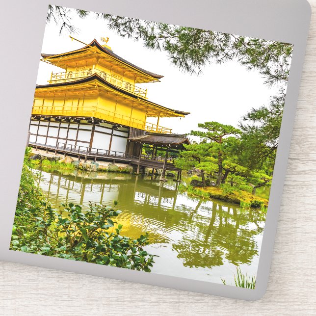 Pegatina Kinkaku-ji, el pabellón dorado, Kioto (Detalle)
