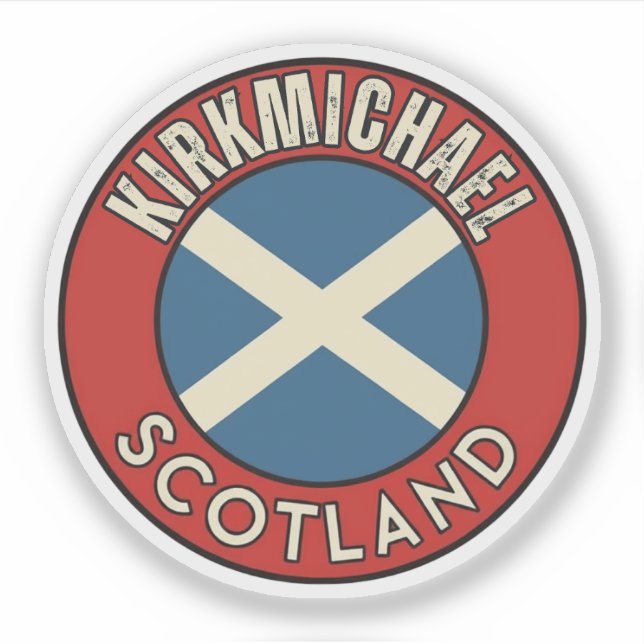Pegatina Kirkmichael, Escocia (Anverso)