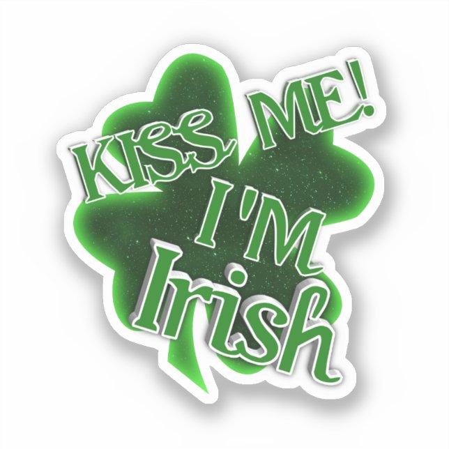 Pegatina Kiss Me! St. Patrick's Day (Anverso)