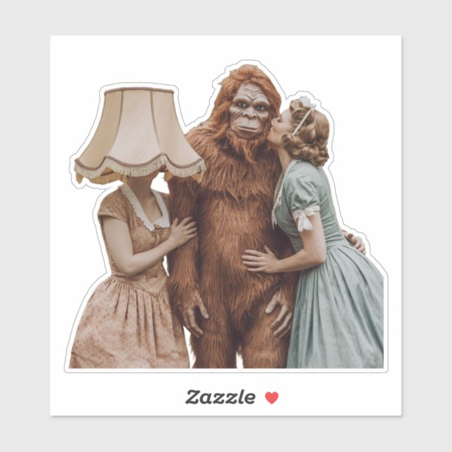 Pegatina Kissing Sasquatch (Hoja)