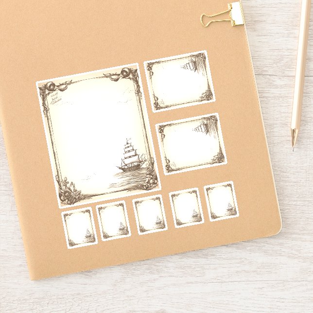 Pegatina Kit de menú Buques de vela pirata (Cuaderno)