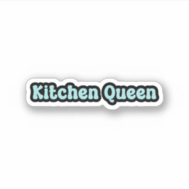 Pegatina Kitchen Queen Blue Retro Textos
