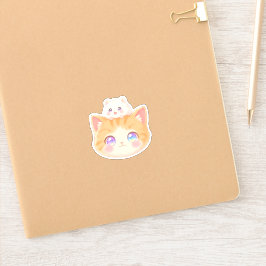 Pegatina Kitten & Hamster Sticker | Happy Duo Friends