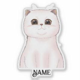 Pegatina Kitty blanco personalizado