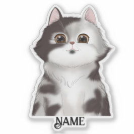 Pegatina Kitty blanco y negro personalizado