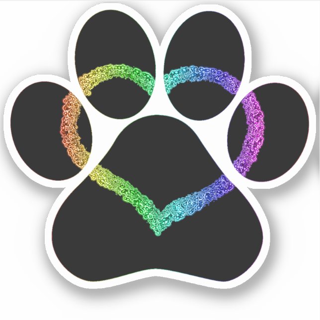 Pegatina Kitty Love Rainbow (Anverso)