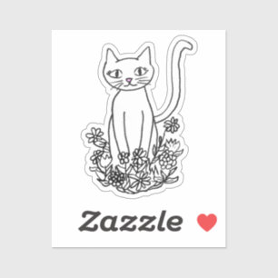 Pegatina Kitty Sitting Bonito