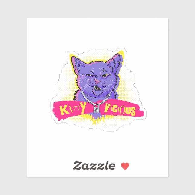 Pegatina Kitty Vicious  (Hoja)