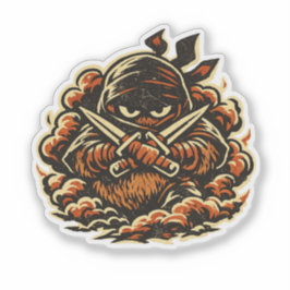 Pegatina Kiwi Shadow Ninja — Fruta Oscura Divertida Ninja O