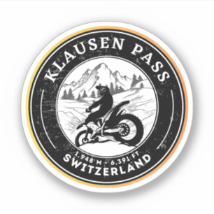 Pegatina Klausen Pass swiss-alps tour en moto