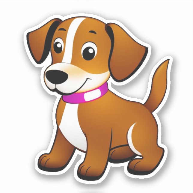 Pegatina Kleiner brauner Hund, stehend - Sticker (Anverso)