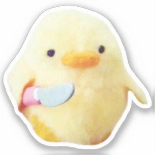 Pegatina Knife Duck Plush Meme