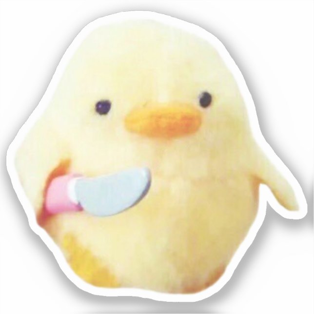 Pegatina Knife Duck Plush Meme (Anverso)