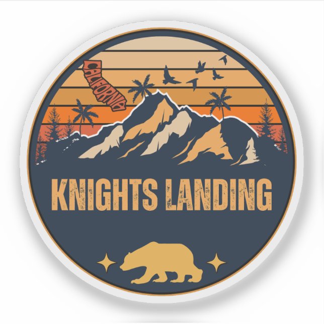 Pegatina Knights Landing, California (Anverso)