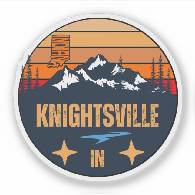 Pegatina Knightsville, Indiana (Anverso)