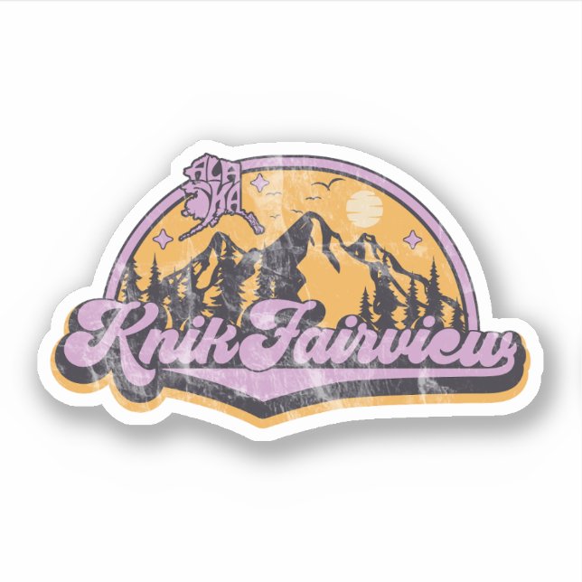 Pegatina Knik-Fairview, Alaska (Anverso)