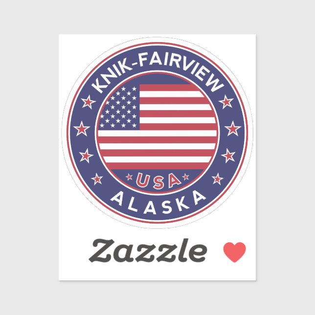 Pegatina Knik-Fairview Alaska, Knik-Fairview (Hoja)