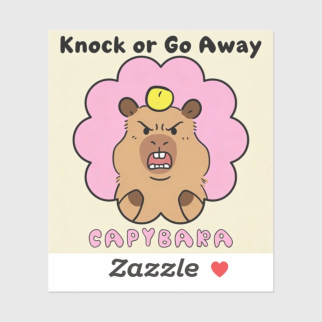 Pegatina Knock or Go Away (Hoja)