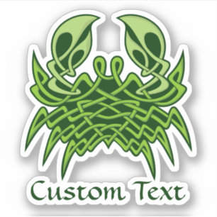 Pegatina Knot celta de cangrejo verde