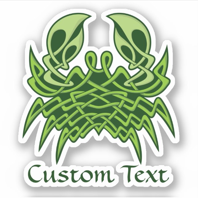 Pegatina Knot celta de cangrejo verde (Anverso)
