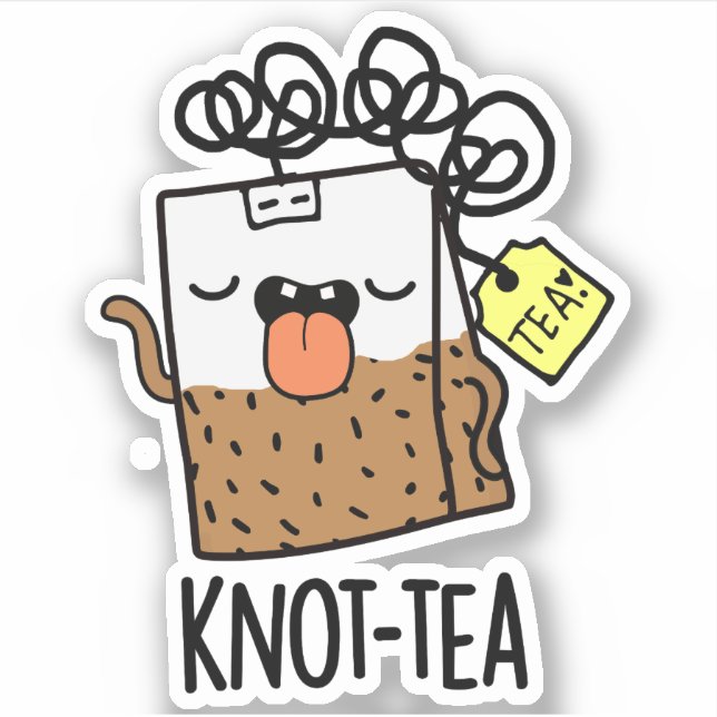 Pegatina Knot-tea Funny Tea Pun (Anverso)