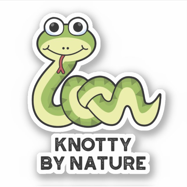 Pegatina Knotty Por Naturaleza Funny Snack Pun (Anverso)