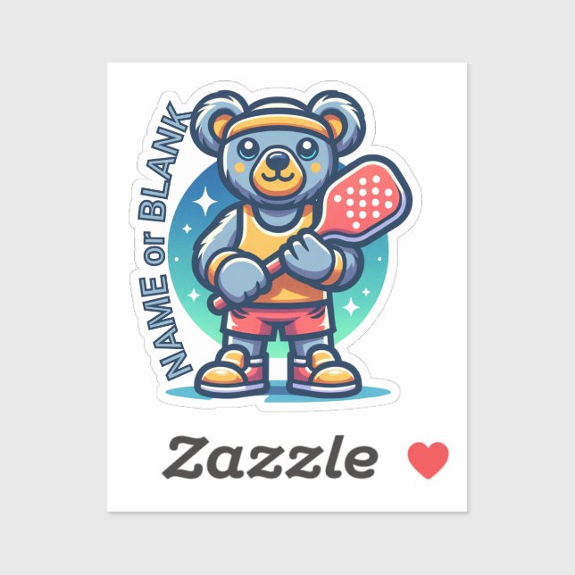 Pegatina KOALA agrega tu propio texto - Jugador de mascotas (Hoja)