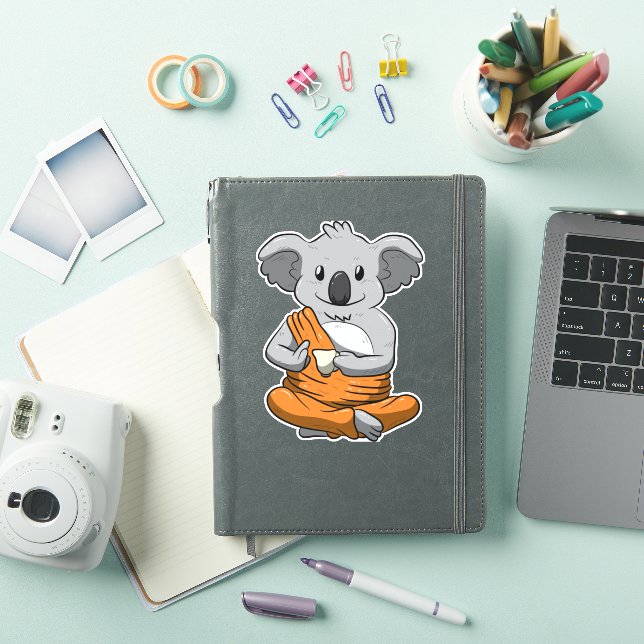 Pegatina Koala Bear Buddha Koala Bebiendo Tea Meditation Pe (Funda para iPad)