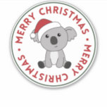 Pegatina Koala Christmas Snow Winter Animals Koalas<br><div class="desc">The koala for Christmas with fairy lights. Funny animals with gifts and snow for the holidays. Also funny for christmas in July. Koalas are cute animals and perfect for Christmas.</div>