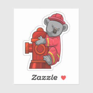 Pegatina Koala como bombero con hidrógeno