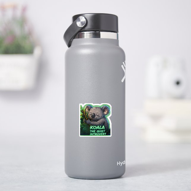Pegatina Koala El Introvertido Tranquilo | Minimalista Ador (hidrofrasco)