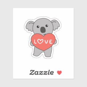 Pegatina Koala Para Animales Dulces El día de San Valentín