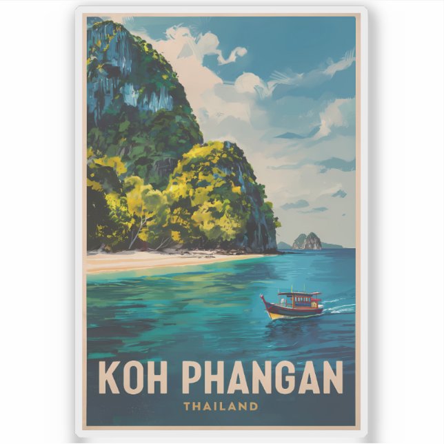 Pegatina Koh Phangan Tailandia Viaje a la intemperie (Anverso)