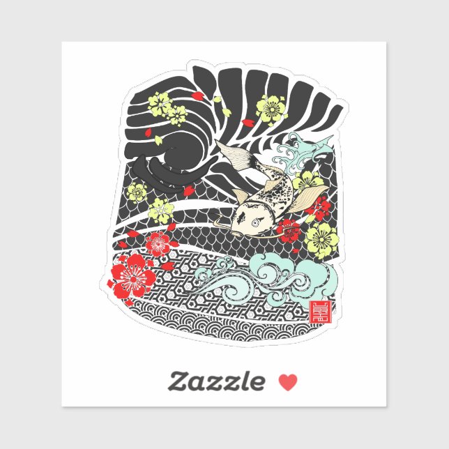 Pegatina Koi Fish Tattoo (Hoja)