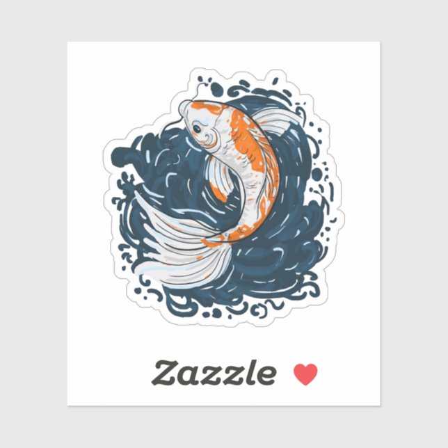 Pegatina Koi Maestro de curvado de agua para peces (Hoja)