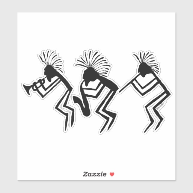 Pegatina Kokopelli - Cañones parlantes, Nuevo México (Hoja)