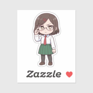 Pegatina Konoha Koga Chibi Asesina Chica