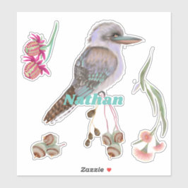 Pegatina Kookaburra y Eucalyptus personalizados