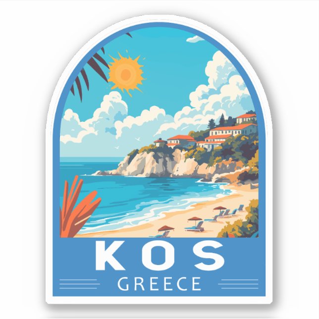 Pegatina Kos Grecia Viaje al arte (Anverso)