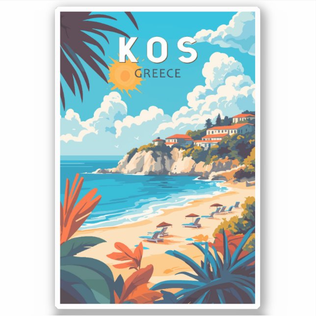 Pegatina Kos Grecia Viaje al arte (Anverso)