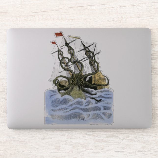 Pegatina Kracken Transparent (Ordenador)